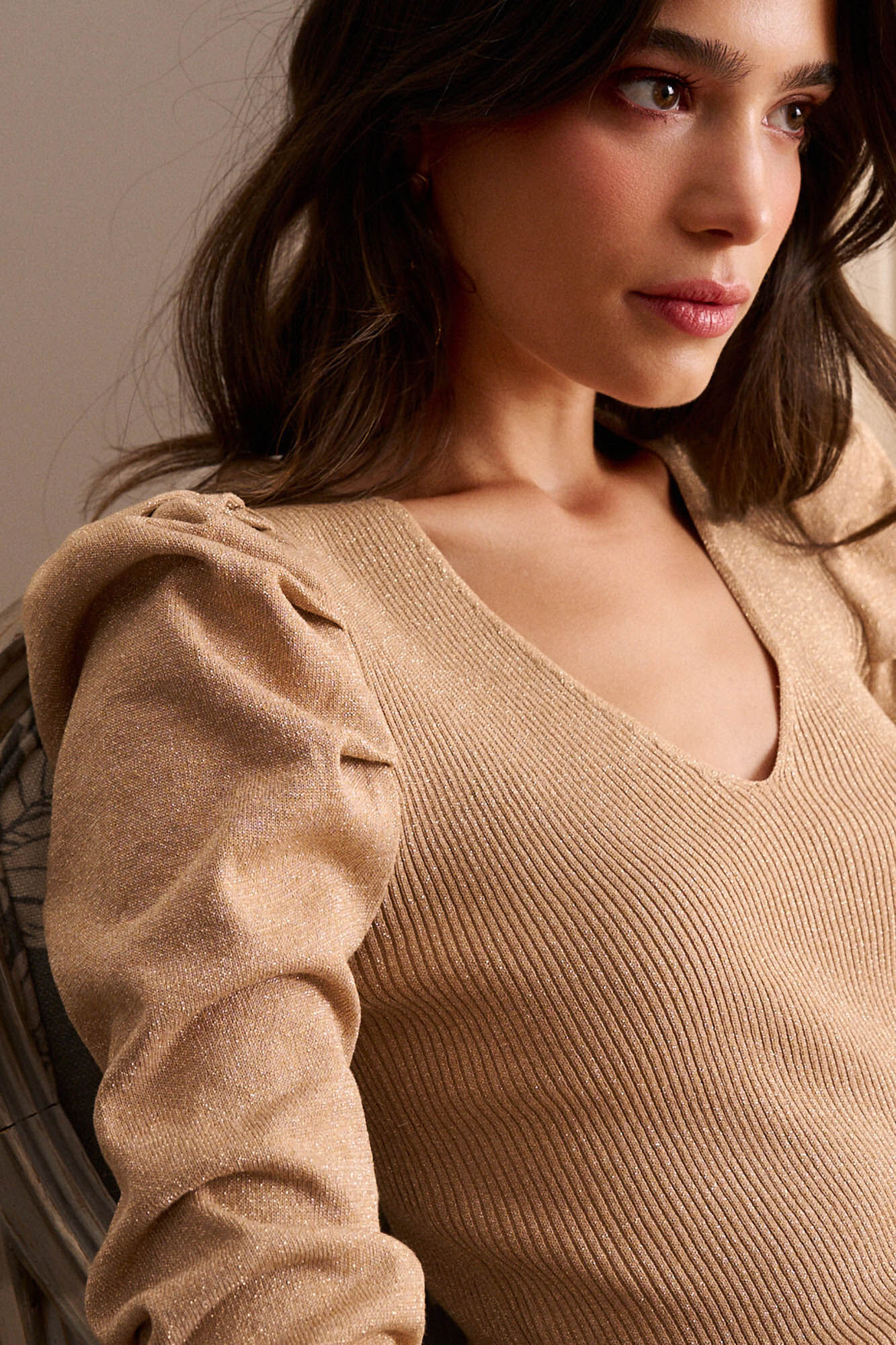 Pol&iacute;n Et Moi Top de malha com malha Lupita