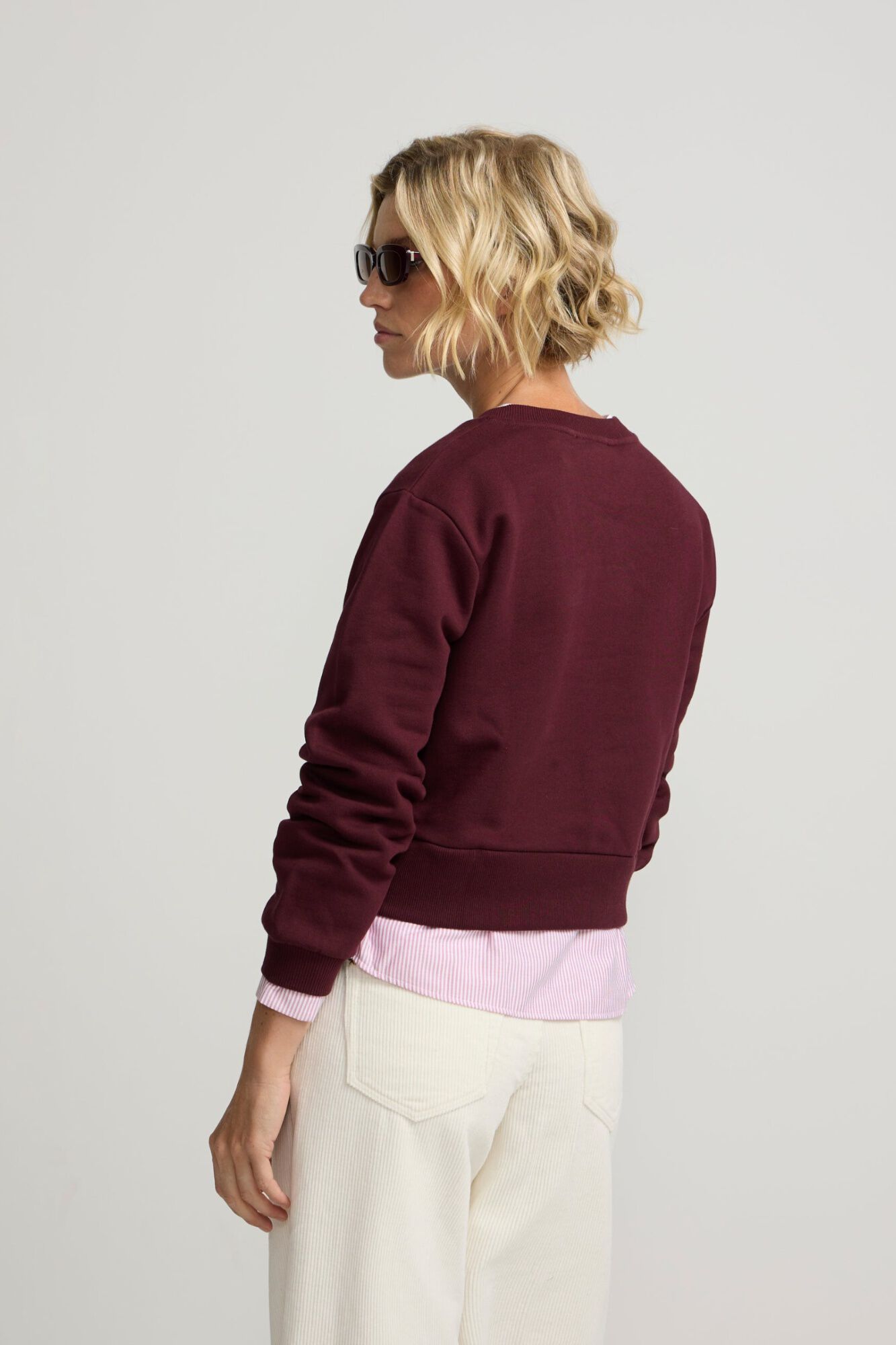 Silbon Sweatshirt de mulher com bainha camiseira