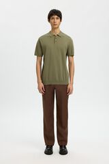 Selected Polo manga curta em malha Verde