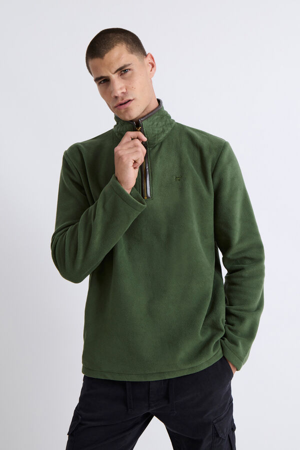 Williot Camisola Fecho-Éclair com polar meia Verde