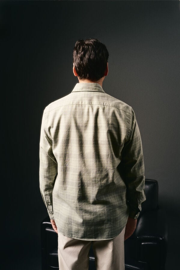 OOTO Camisa cuadro sobretintado Kaki