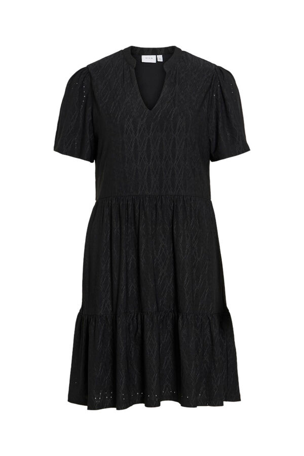 Vila Short dress with openwork details Black