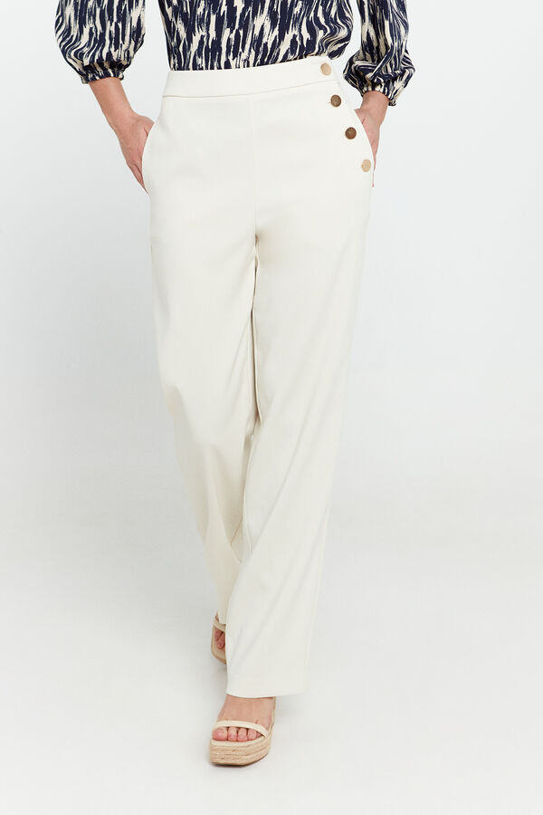 Cortefiel Long trousers with side buttons  Grey