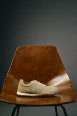 OOTO Sapatilha de pele croute Castanho