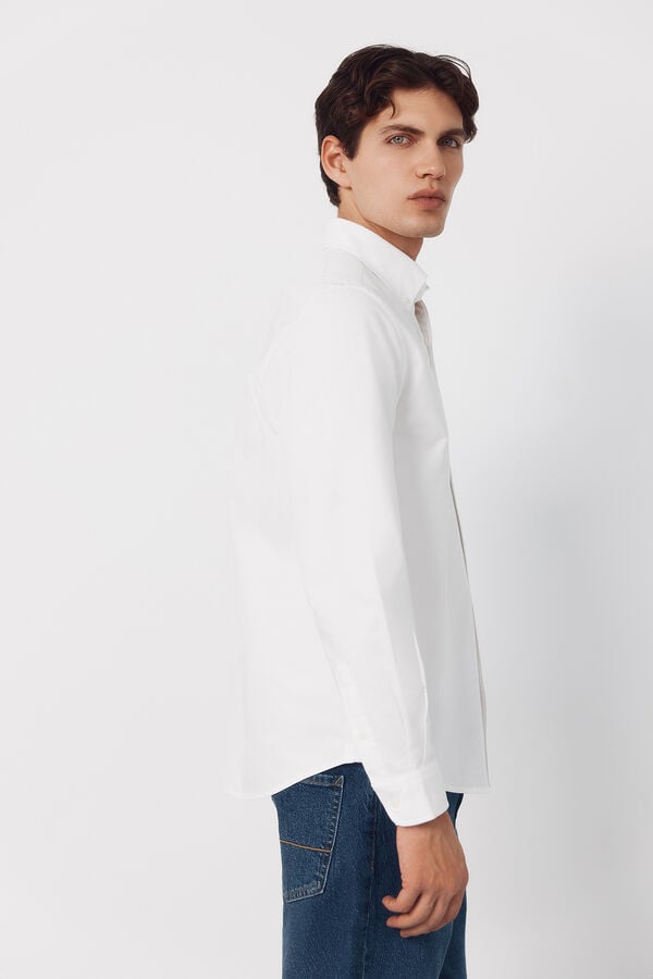 Cortefiel Plain Oxford shirt White