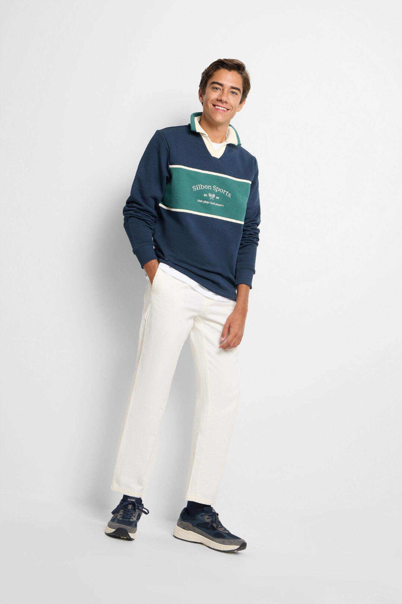 Silbon Sweatshirt com gola polo Silbon Sports