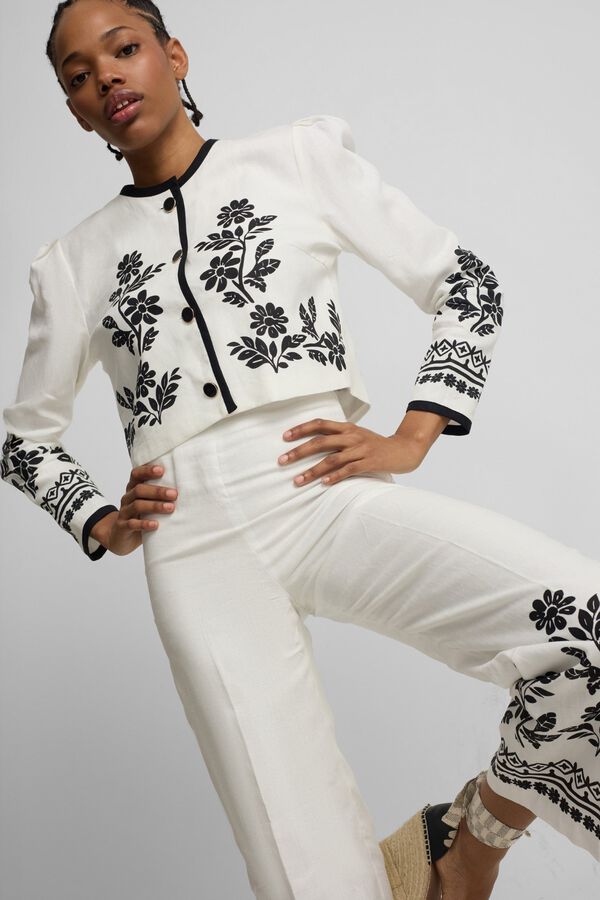 Silbon Cal&ccedil;a estampada de flores Impress&atilde;o