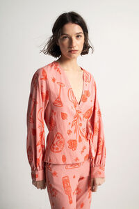 Object Blusa envolvente estampada