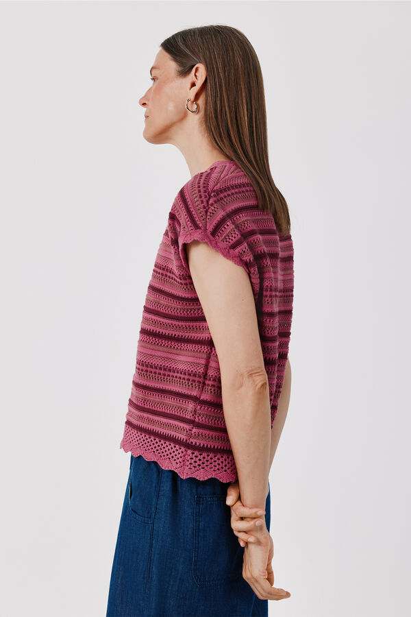 Cortefiel Multicoloured knit jacket Maroon