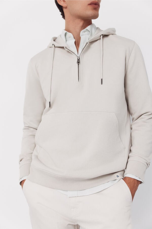 Cortefiel Sweatshirt with hood Beige