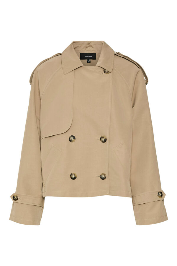 Cortefiel Short trench coat with pockets Nude