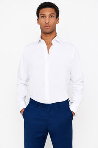 Cortefiel Plain easy-iron textured dress shirt White