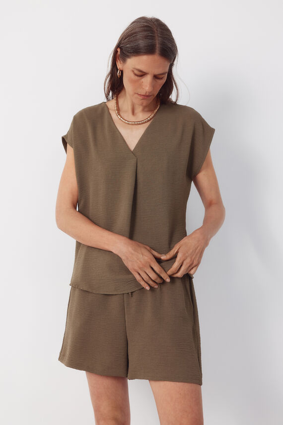 Blusa fluida manga corta