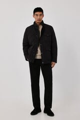 Cortefiel Diamond quilted field jacket Dark brown