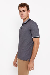 Cortefiel Patterned collar polo shirt Grey