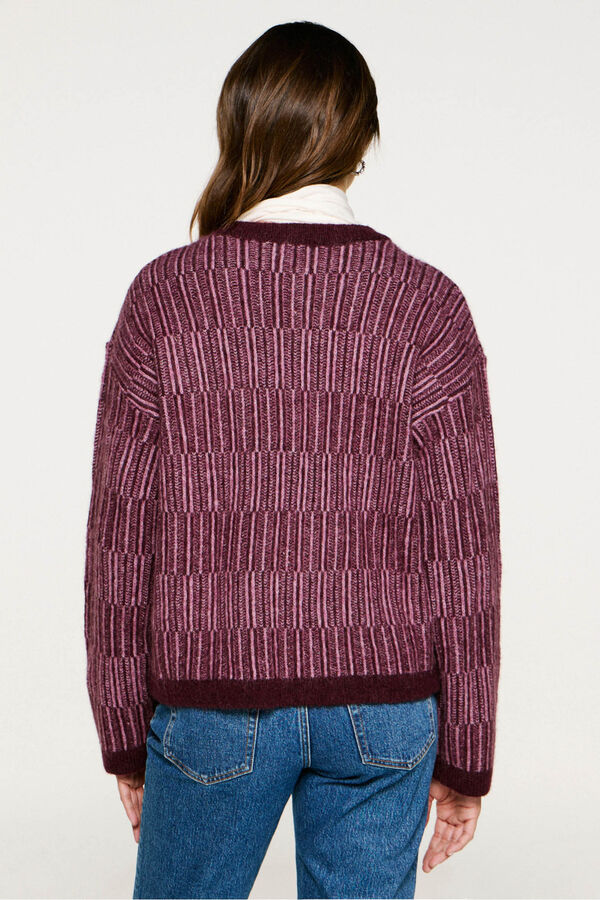 Selected Camisola de gola caixa de alpaca e lã Roxo