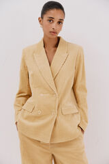 Cortefiel Blazer feminino de veludo Dourado