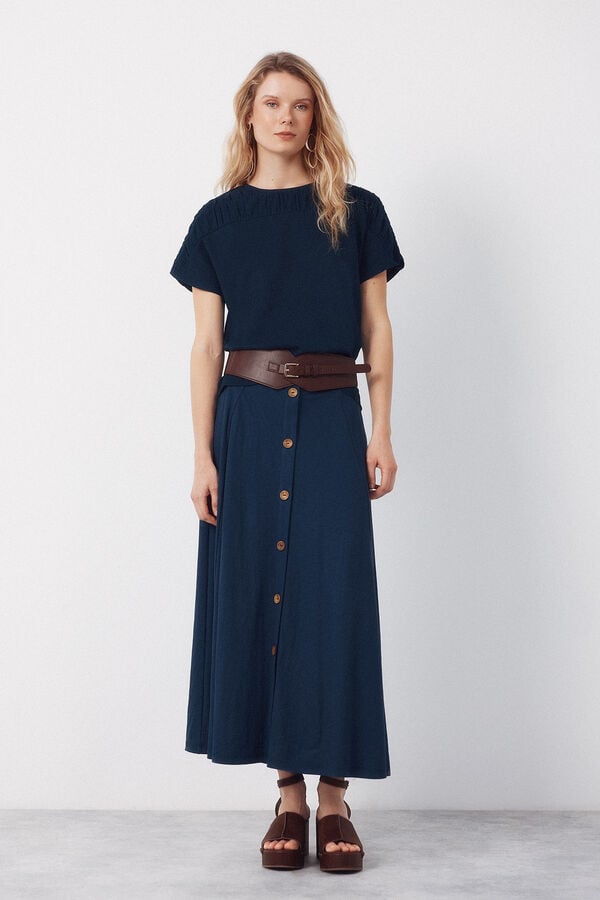 Cortefiel Midi circle skirt Navy