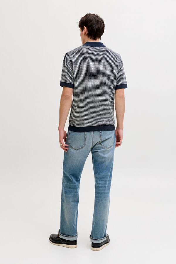 Jack & Jones Two-tone jersey polo shirt Navy