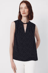 Cortefiel Cropped teardrop top Printed grey