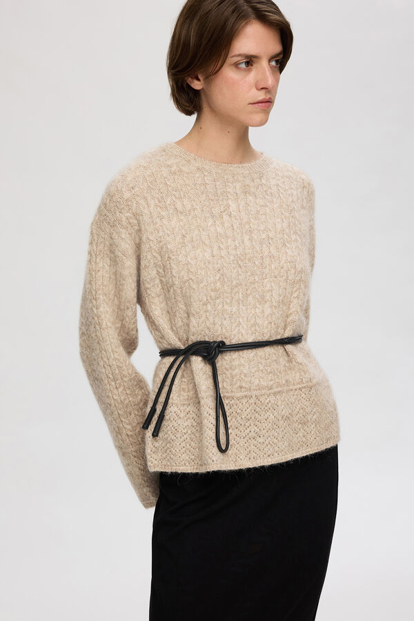 Cortefiel Structured jersey made with wool and alpaca. Brown