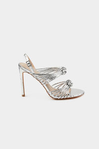 Cortefiel Heeled sandals with knotted straps Grey