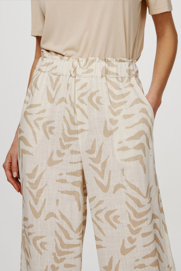 Object Pantalón de lino estampado Gris