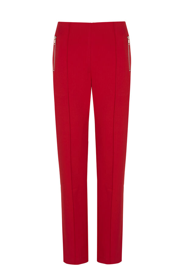 Cortefiel Skinny trousers with zips Red