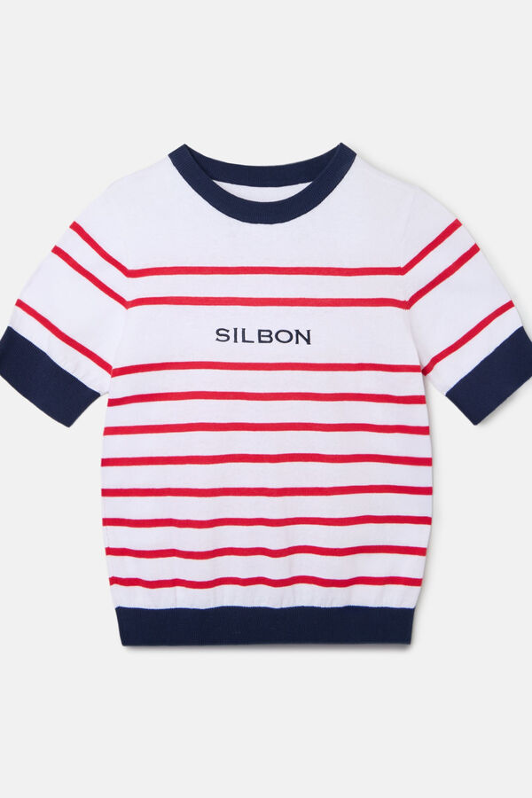 Silbon Camiseta punto silbon rayas Rojo