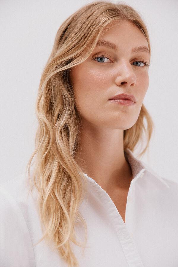 Cortefiel Camisa oxford Blanco