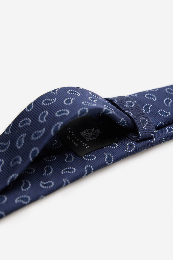 Cortefiel Natural silk tie Navy