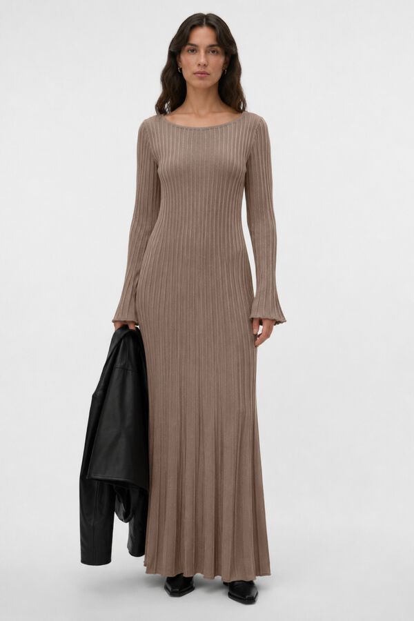 Vero Moda Vestido comprido de malha Castanho