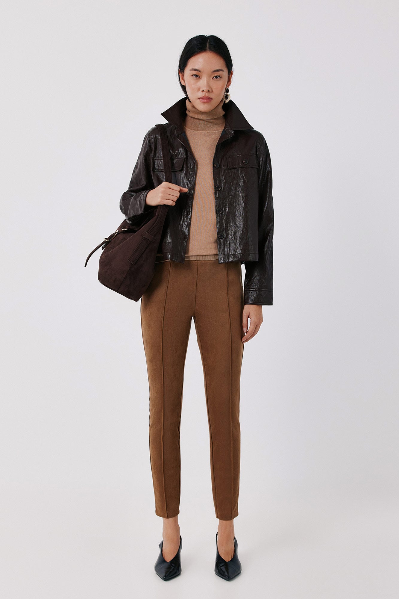 Cortefiel Faux leather lightweight jacket