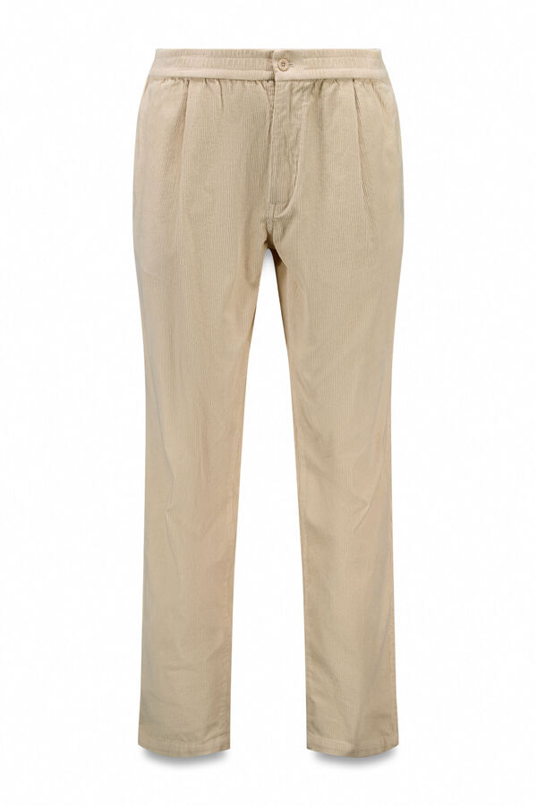 OOTO Calças de veludo veludo com elástico Tostado