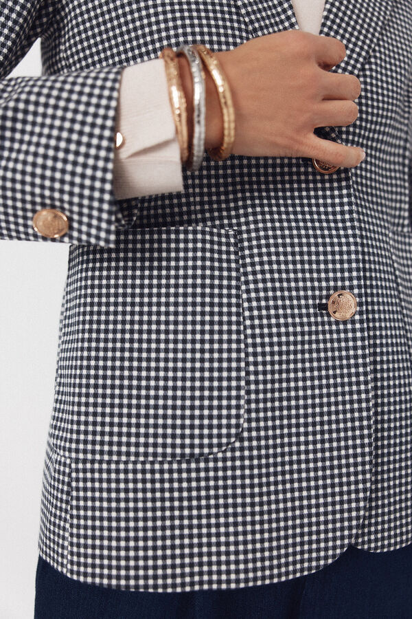 Cortefiel Blazer de punto piqu&eacute; Estampado blanco