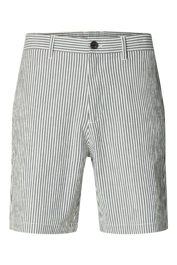 Selected Cal&ccedil;&otilde;es em tecido estruturado Azul