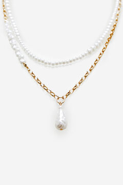 Cortefiel Pearl necklace Beige