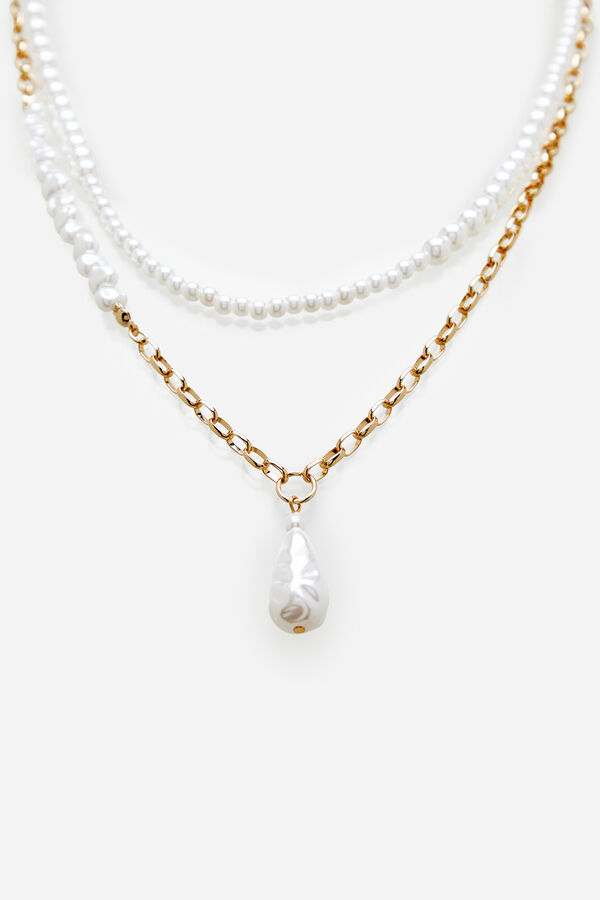 Cortefiel Pearl necklace Gold