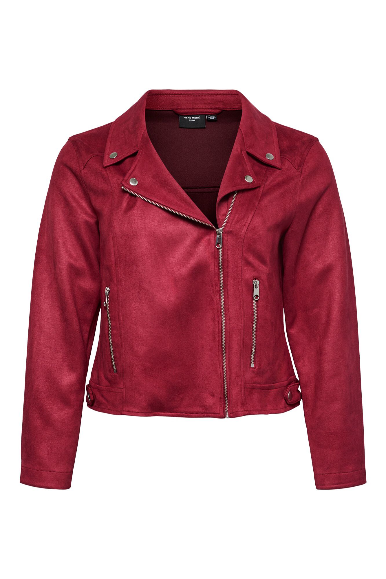 Vero Moda Curve Blus&atilde;o motard em camur&ccedil;a sint&eacute;tica