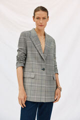 Cortefiel Checked blazer Printed grey