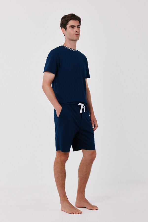 Cortefiel Jersey-knit pyjamas set Navy