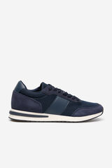Cortefiel Leather and textile sneaker Navy