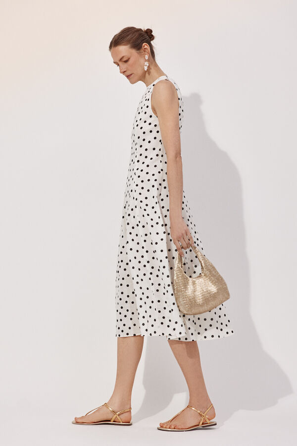 Cortefiel Print flared dress Printed grey