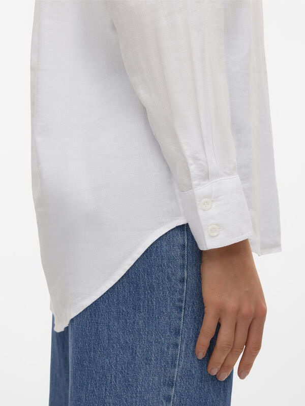 Cortefiel Camisa de mujer manga larga versase Blanco