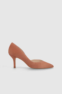 Cortefiel LODI pumps with oval detail in powder pink suede. Pink