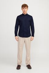 Jack & Jones Camisa slim fit em algod&atilde;o Azul