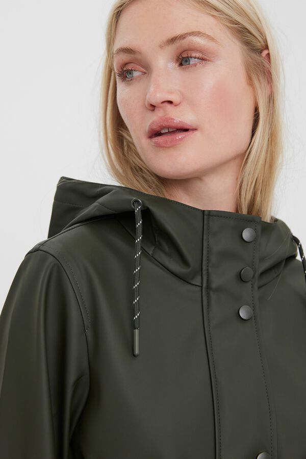 Vero Moda Adjustable hood raincoat Green