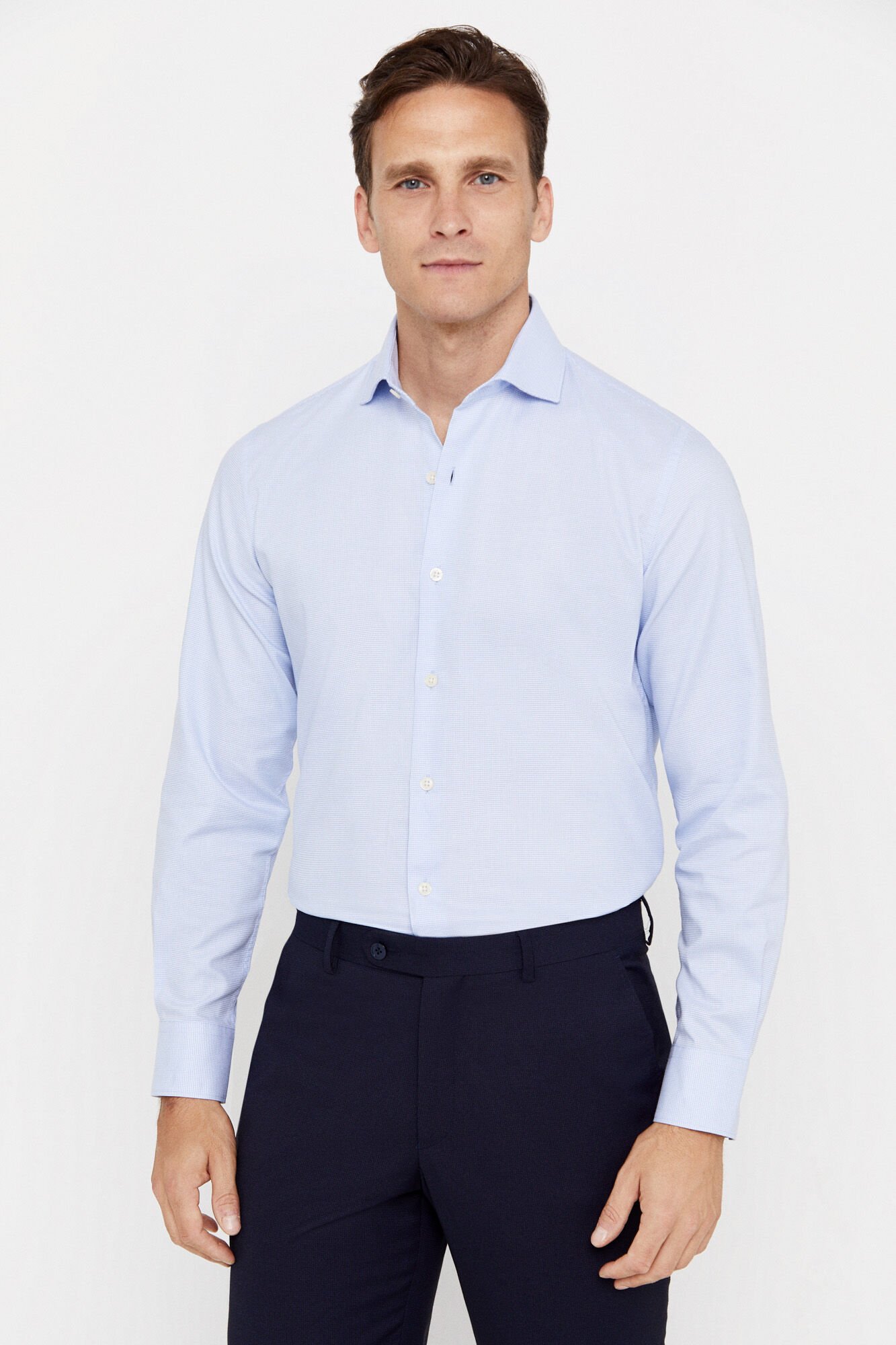Easy iron structure dress shirt