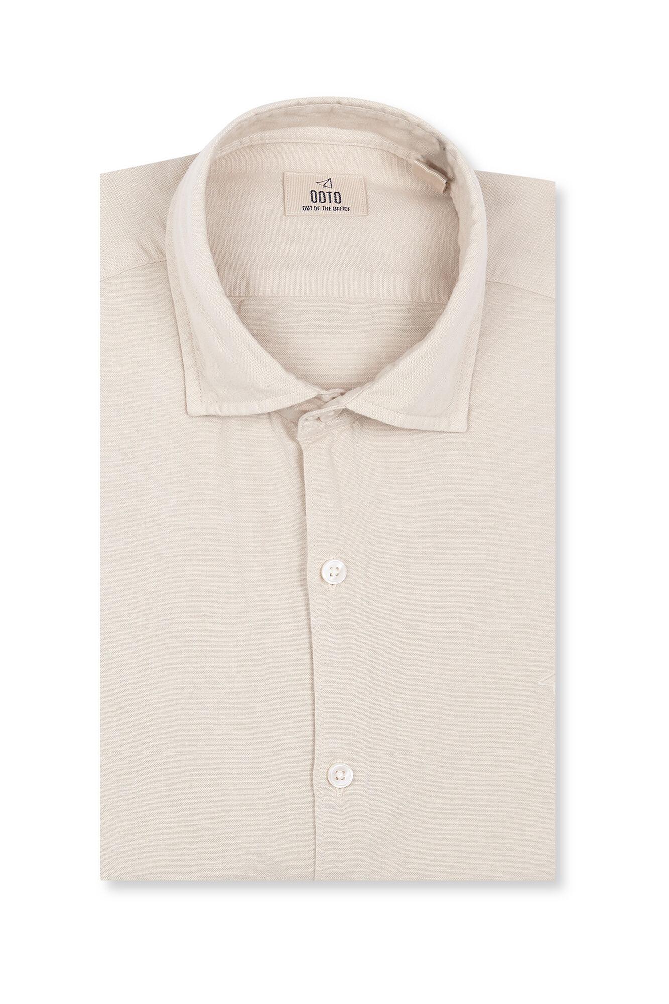 OOTO Camisa algod&oacute;n lino manga larga