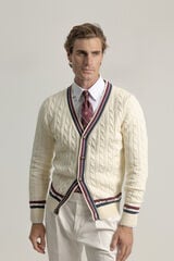 PuroEGO Cardigan universitário de algodão Tostado